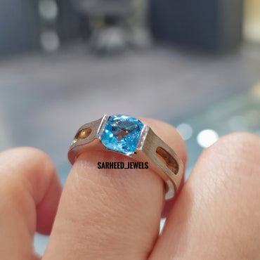Natural Topaz Men Ring