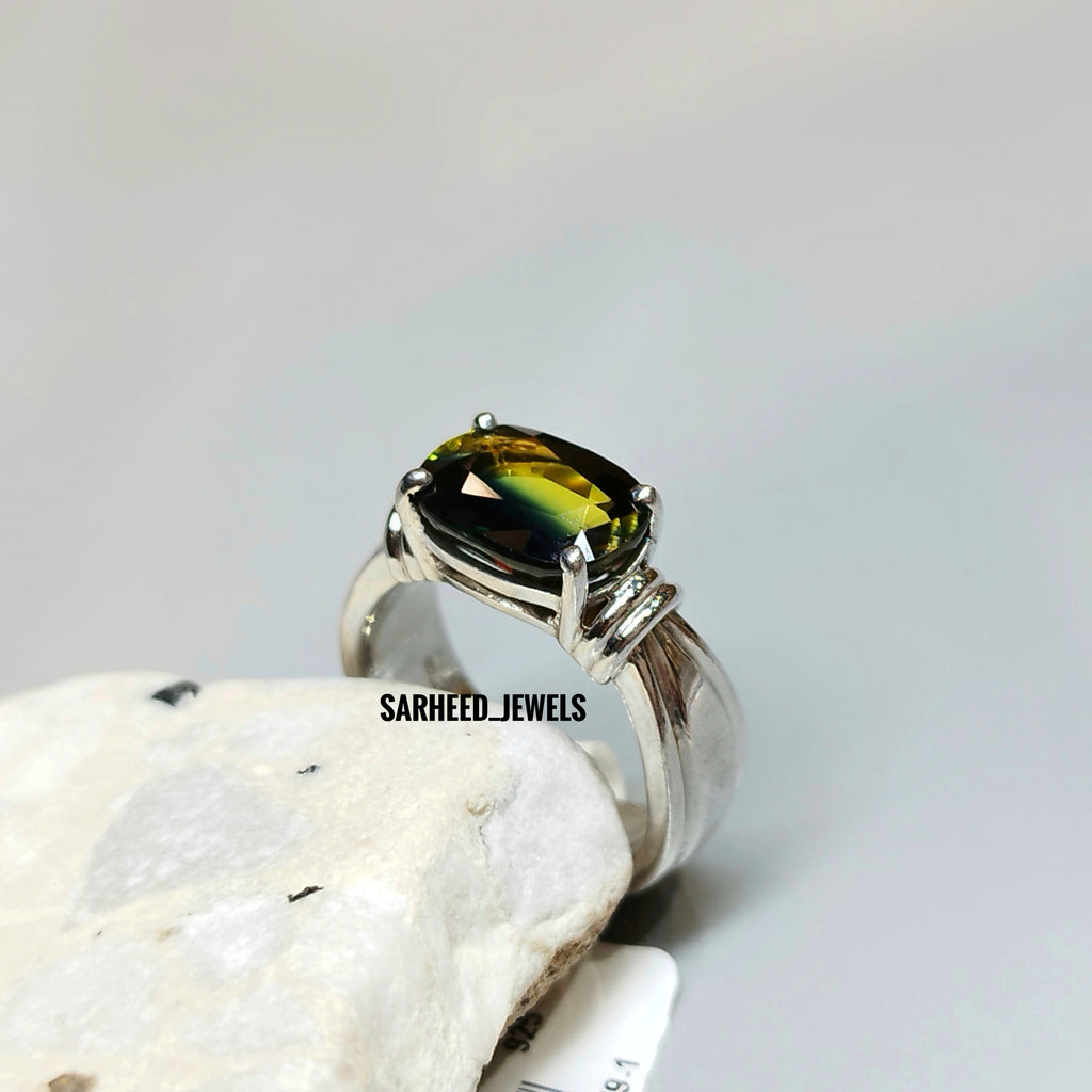 Natural Parti-Color Sapphire Men Ring