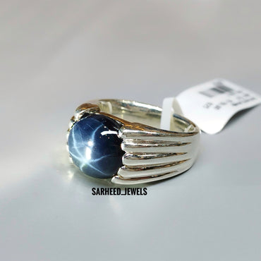 Natural Star Sapphire Men Ring