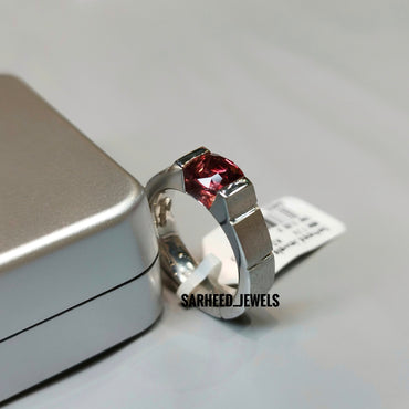 Natural Rhodolite Garnet Men Ring