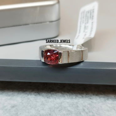 Natural Rhodolite Garnet Men Ring