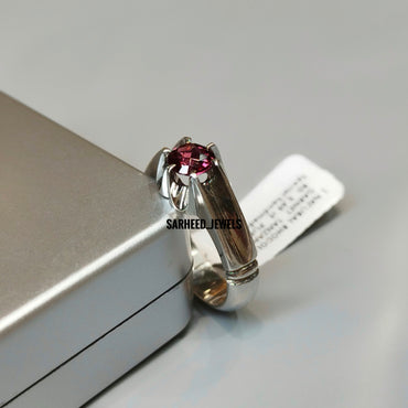 Natural Rhodolite Garnet Men Ring