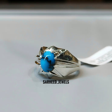 Natural Turquoise Men Ring