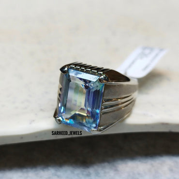 Natural Mystic Topaz Men Ring
