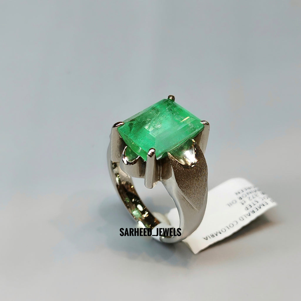 Natural Emerald 14k yellow Gold Men Ring, Mens Jewelry, Hand Made Ring |  eBay