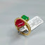 Natural Ruby, Emerald, and Diamond Gold Ring