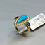 Natural Turquoise, Sapphire and Diamond Gold Ring