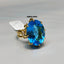 Natural Blue Topaz and Diamond Gold Ring