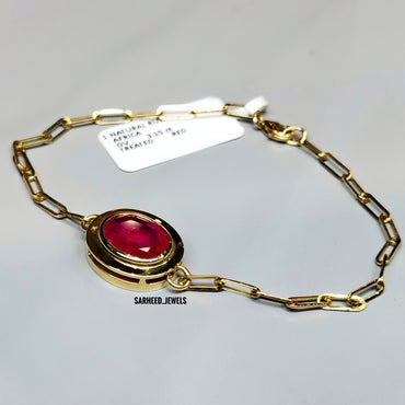 Natural Ruby Gold Bracelet