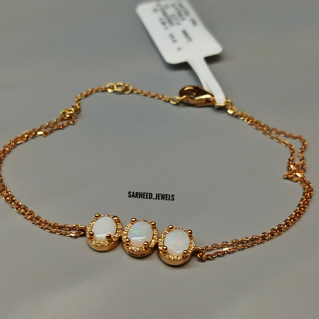 Natural Opal Gold Bracelet