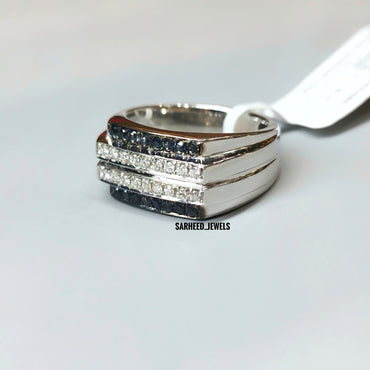 Natural Sapphire and Diamond Men Ring