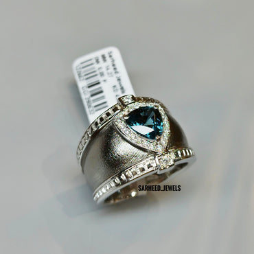 Natural Spinel and Diamond Men Ring