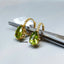 Natural Peridot and Diamond Gold Earrings