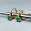 Natural Emerald and Diamond Gold Earrings