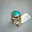 Natural Turquoise and Diamond Gold Ring