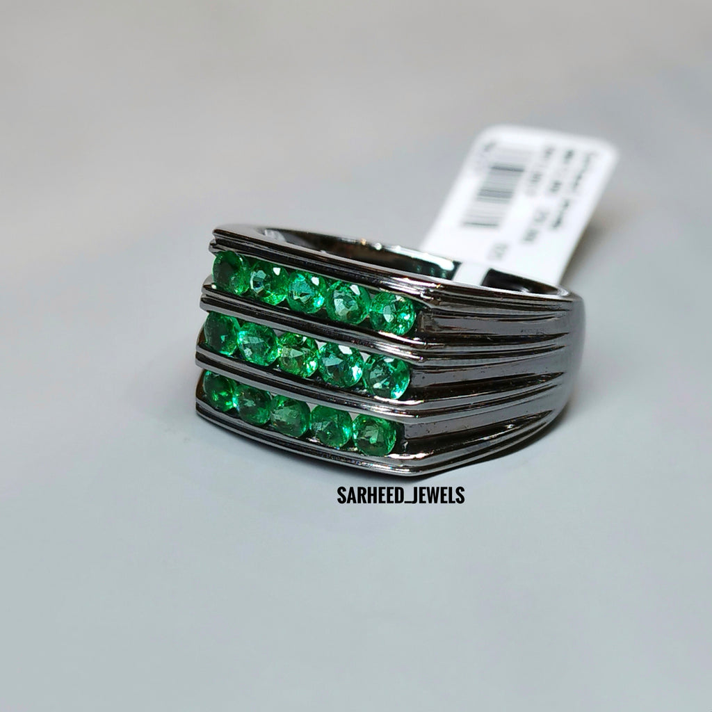 Natural Emerald Men Ring