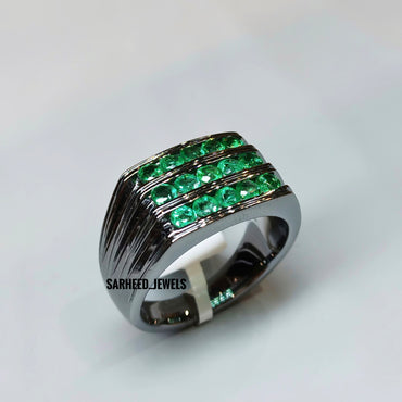 Natural Emerald Men Ring