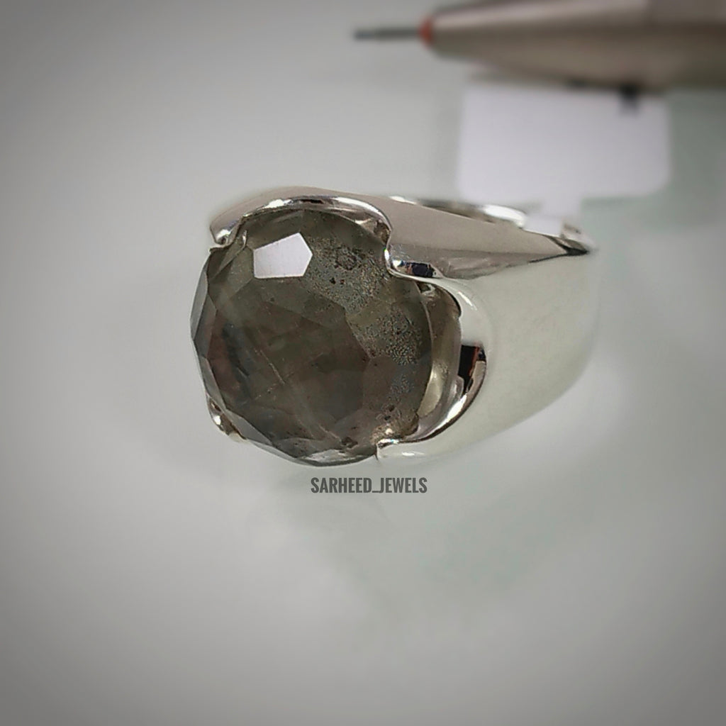 Natural Quartz & Pyrite Men Ring