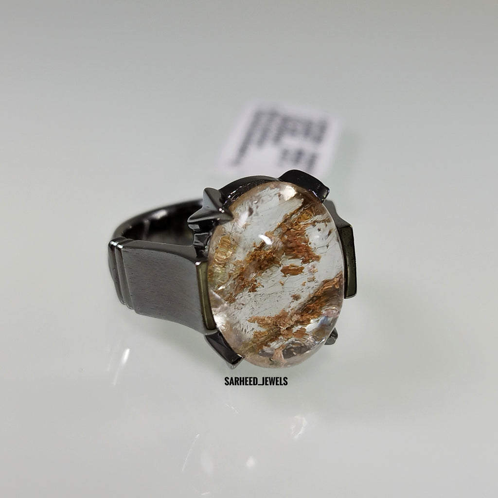 Natural Phantom Quartz Men Ring