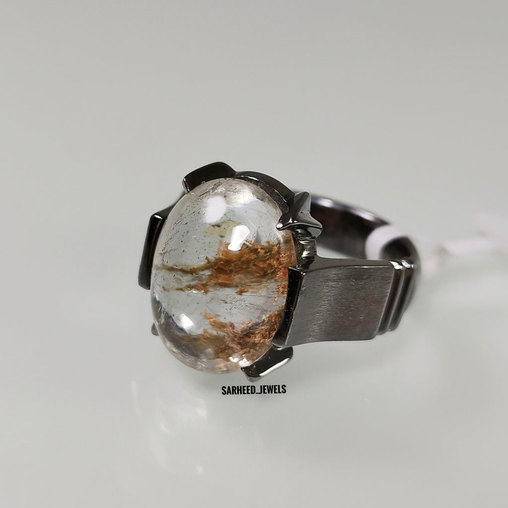 Natural Phantom Quartz Men Ring