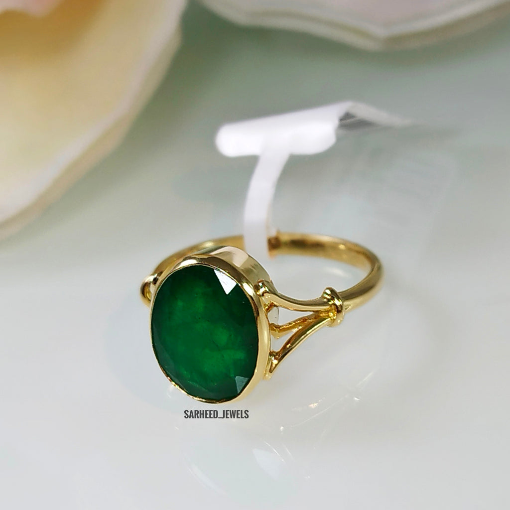 Natural Emerald Gold Ring