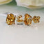 Natural Citrine and Diamond Gold Studs