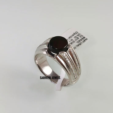 Natural Onyx and Diamond Men Ring
