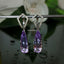 Natural Amethyst and Diamond White Gold Earrings