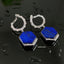 Natural Lapis Lazuli and Diamond White Gold Earrings