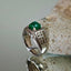 Natural Emerald and Brown Diamond Men Ring