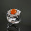 Natural Spessartite Garnet and Diamond Men Ring