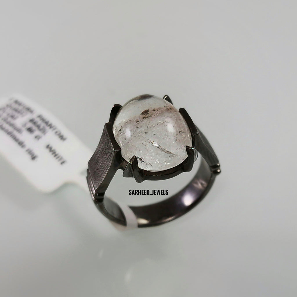 Natural Phantom (Garden) Quartz Men Ring