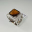 Natural Honey-Color Citrine and Cubic Zircon Men Ring