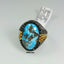 Natural Turquoise and Cubic Zircon Men Ring