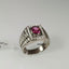 Natural Pink Sapphire and Diamond Men Ring