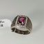 Natural Pink Sapphire and Diamond Men Ring