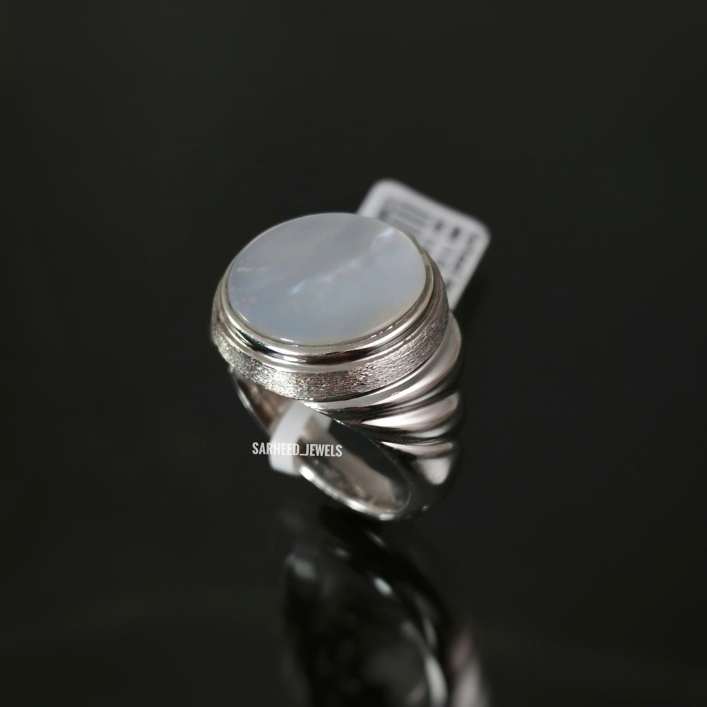 Natural Mother of Pearl (Sadaf) Men Ring