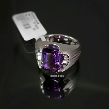 Natural Amethyst Men Ring