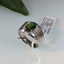 Natural Green Sapphire and Diamond Men Ring