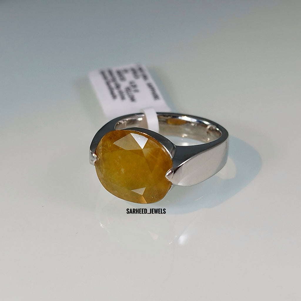 Natural Yellow Sapphire Men Ring