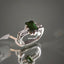 Natural Green Tourmaline and Diamond Men Ring