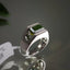 Natural Green Tourmaline and Diamond Men Ring