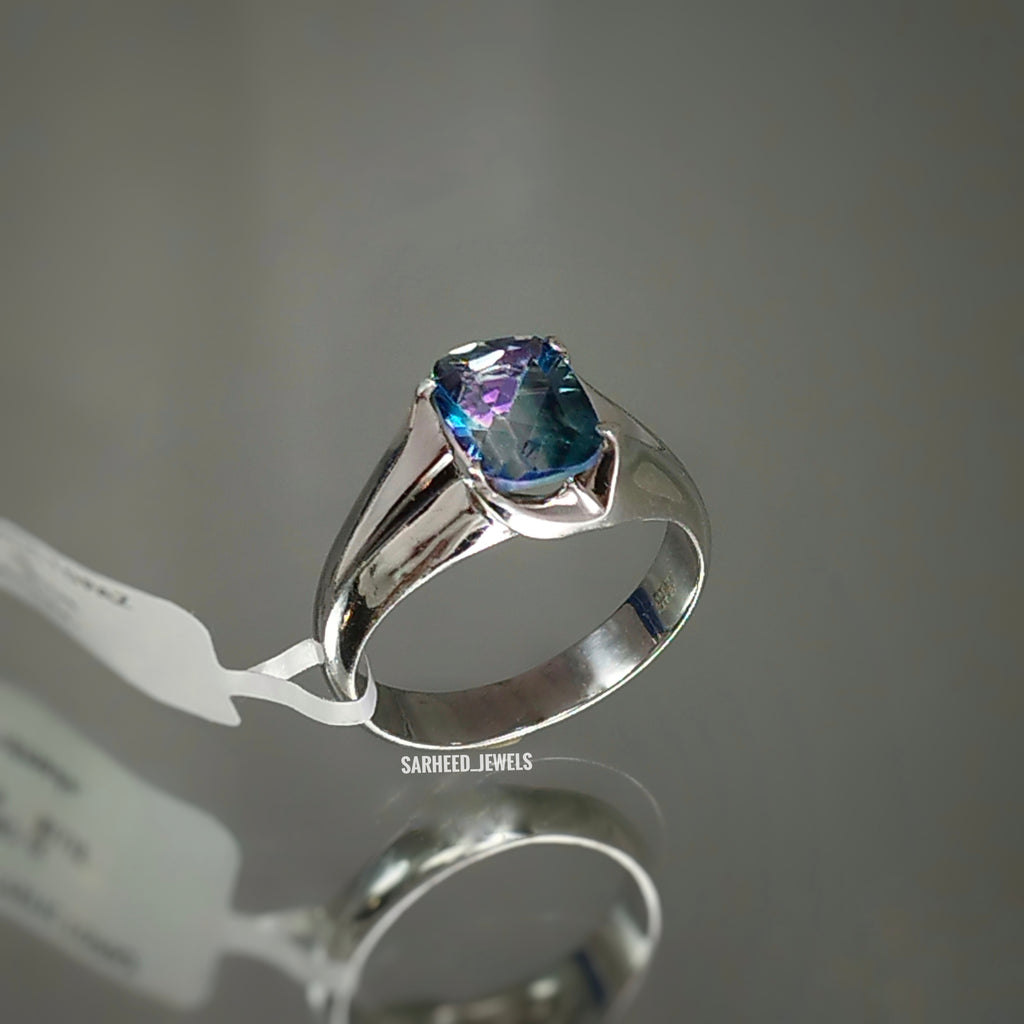 Natural Mystic Topaz Men Ring