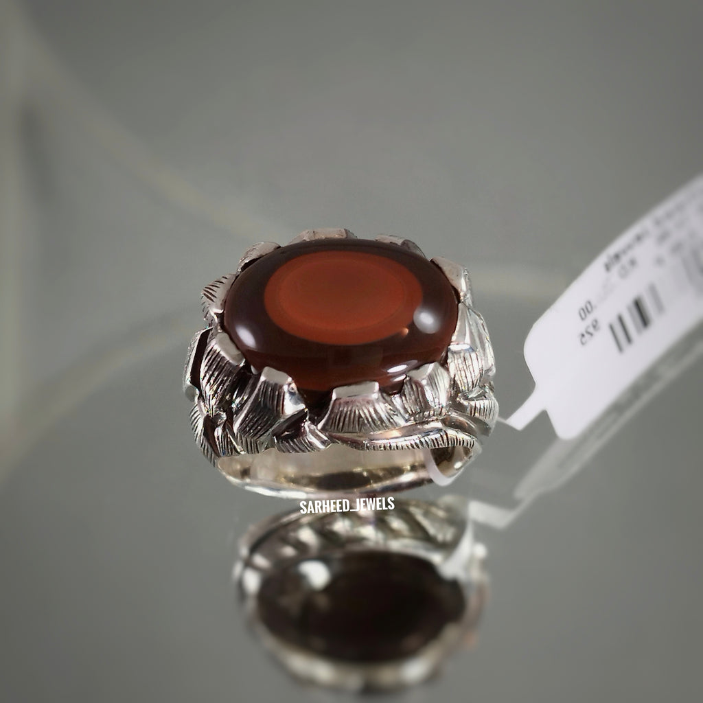 Natural Sulaimani Agate Men Ring