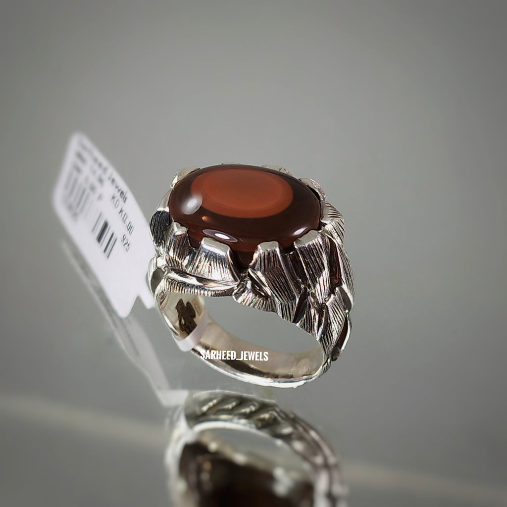 Natural Sulaimani Agate Men Ring