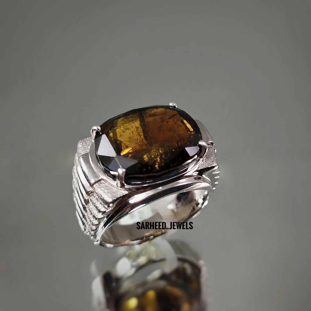 Natural Idocrase Men Ring