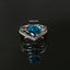 Natural Blue Zircon and Diamond White Gold Ring