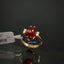Natural Agate and Diamond Gold Ring