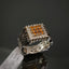 Natural Citrine and White Topaz Men Ring