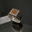 Natural Citrine and White Topaz Men Ring